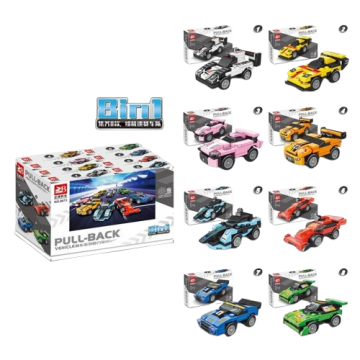 Конструктор Машинки ассорти с инерцией 9073